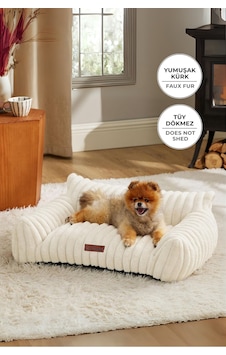Evlen Home Kürk Peluş Kedi Yatağı Luna Yıkanabilir