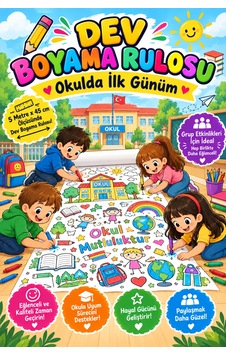 Okulda İlk Günüm Temalı Boyama Kağıdı 45cm X 2m - 917278231 Okulda İlk Günüm Temalı Boyama Kağıdı 45cm X 2m - 917278231