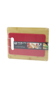 Pablıto Home Pbt-337 Kesim Panosu Ve Kesme Tahtası Pls:15x25cm- Ahş:22x28cm 2 Adet Set Ahşap Bambu Diğer