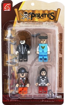 Ausini Pirates 4'Lü Korsan Figür Seti -B Mavi Asker