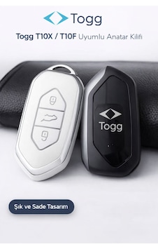 Togg T10x T10f Anahtar Kılıfı Aksesuar Beyaz-gümüş Togg T10x T10f Anahtar Kılıfı Aksesuar Beyaz-gümüş