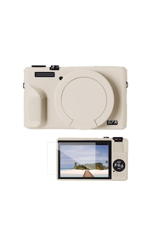 K&f Concept Canon G7x Mark Iıı Beige Krem Slikon Kılıf K&f Concept Canon G7x Mark Iıı Beige Krem Slikon Kılıf
