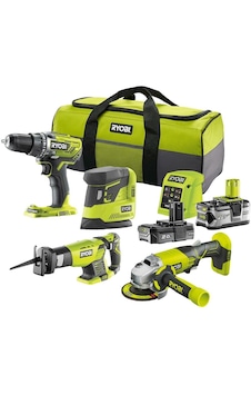 Ryobi R18ck4e-242s One+ 4'lü Kombo Kit R18dd3+r18ag+r18ps+rrs1801 + 1x4.0ah+1x2.0ah + Şarj Cihazı 5133004757 Ryobi R18ck4e-242s One+ 4'lü Kombo Kit R18dd3+r18ag+r18ps+rrs1801 + 1x4.0ah+1x2.0ah + Şarj Cihazı 5133004757