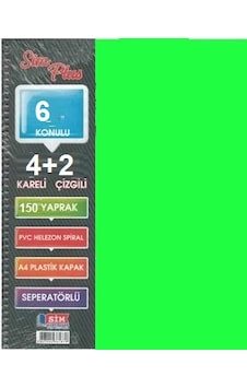 Sımplus A4 4+2 150 Yp Plastik Kapak Ayraçlı Defter Yeşil Sımplus A4 4+2 150 Yp Plastik Kapak Ayraçlı Defter Yeşil