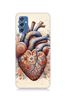 Samsung Galaxy M52 Uyumlu Çiçekli Kalpte Sevgi Desenli Silikon Kılıf Çok Renkli Samsung Galaxy M52 Uyumlu Çiçekli Kalpte Sevgi Desenli Silikon Kılıf Çok Renkli