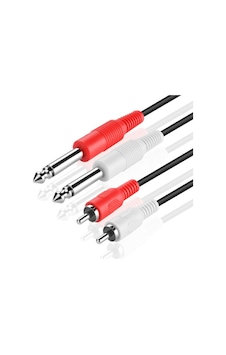 2x Rca To 2x 6.3 Mm Mono Kablo 3 Metre 2x Rca To 2x 6.3 Mm Mono Kablo 3 Metre
