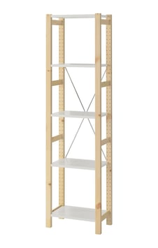 Raf Ünitesi, Çam-metal Beyaz, 48x30x179 Cm Raf Ünitesi, Çam-metal Beyaz, 48x30x179 Cm