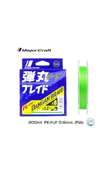 Major Craft Dangan Braid 8x İp Misina Pe 1.2 0.16mm 25lb/9.8kg 200mt Yeşil Standart Major Craft Dangan Braid 8x İp Misina Pe 1.2 0.16mm 25lb/9.8kg 200mt Yeşil Standart
