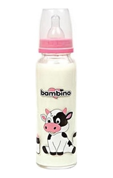 Bambino Bambiş Cam Biberon-Pembe 125 ML Bambino Bambiş Cam Biberon-Pembe 125 ML