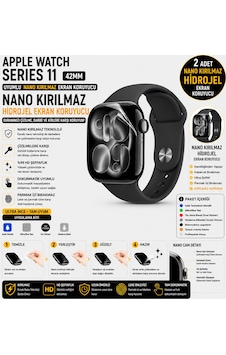 Apple Watch Series 11 42mm Uyumlu Nano Jel Ekran Koruyucu 2 Adet Darbe Emici Çizilmez Kırılmaz Film Apple Watch Series 11 42mm Uyumlu Nano Jel Ekran Koruyucu 2 Adet Darbe Emici Çizilmez Kırılmaz Film