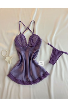 Mh Moony Homewears 2'li Lafife Ekstra Mini Saten Gecelik I Ç Giyim Seti Mor Mh Moony Homewears 2'li Lafife Ekstra Mini Saten Gecelik I Ç Giyim Seti Mor