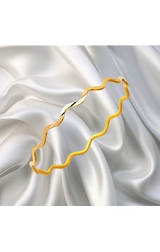 Dalgalı Sarı Ajda Gümüş Bilezik 9 Gr Gümüş - Altın Dalgalı Sarı Ajda Gümüş Bilezik 9 Gr Gümüş - Altın
