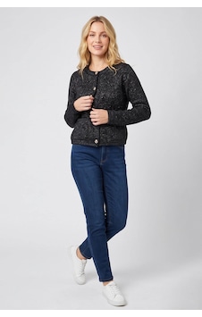 Fashion Friends Simli Ve Pullu Siyah Kadın Hırka 26k0054k1 Fashion Friends Simli Ve Pullu Siyah Kadın Hırka 26k0054k1
