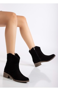 Analin Shoes Kadın Hakiki Deri Kovboy Bot Siyah Süet Analin Shoes Kadın Hakiki Deri Kovboy Bot Siyah Süet