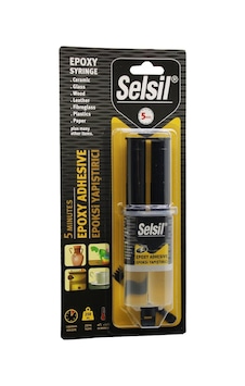Selsil 3611 Şırınga Epoksi Yapıştırıcı 28 Gr - Alüminyum, Cam, Porselen, Seramik, Ahşap Ve Metal- 12'li Paket