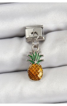 Ceylan Adam 316l Çelik Sallantılı Ananas Model Gümüş Renk Nomination Charm Çok Renkli