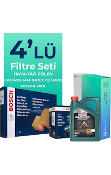 Bosch Peugeot 206 1.4 Dizel Filtre Bakım Seti Castrol Motor Yağlı (2002-2010) 4 Lü Bosch Peugeot 206 1.4 Dizel Filtre Bakım Seti Castrol Motor Yağlı (2002-2010) 4 Lü