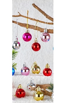 Waldern Yılbaşı Çam Ağacı 12li Karışık 3cm Cici Top Waldern Yılbaşı Çam Ağacı 12li Karışık 3cm Cici Top