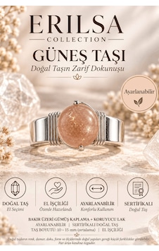Sertifikalı Doğal Güneş Taşı Ayarlanabilir El İşçiliği Gümüş Renk Çok renkli 14967659