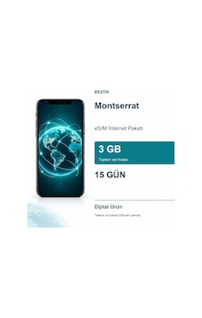 Montserrat Esım İnternet Paketi 3 Gb 15 Gün Montserrat Esım İnternet Paketi 3 Gb 15 Gün
