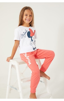 Minnie Mouse D4781-3 Çocuk  Beyaz Pijama