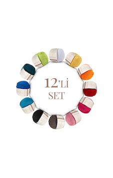 Sensy Premium 12 Adet 50 Gr Baby Cotton Amigurumi Ve Punch Panç İpi Set3
