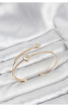 Kalp Model Pirinç Gold Renk Kadın Bileklik Diğer Kalp Model Pirinç Gold Renk Kadın Bileklik Diğer