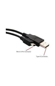 Hytech Hy-X50 Usb Mini 5Pin 1M 1.5A  Siyah Şarj Kablosu