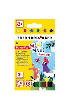 Eberhard Faber Minimaxi 3ü Bir Arada Jumbo Renkli Kalem 6lı Set Karışık Eberhard Faber Minimaxi 3ü Bir Arada Jumbo Renkli Kalem 6lı Set Karışık