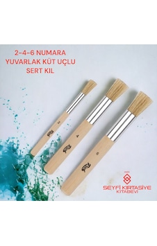 3 Adet Stencil Fırça Seti 2-4-6 Numara Yuvarlak Küt Uçlu Sert Kıl 3'lü Set 3 Adet Stencil Fırça Seti 2-4-6 Numara Yuvarlak Küt Uçlu Sert Kıl 3'lü Set