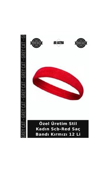 Özel Üretim Stil Kadın Scb-red Saç Bandı Kırmızı 12 Li