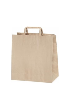 Flat Saplı Kraft Kağıt Çanta 28x17x30 cm - 250 Adet Flat Saplı Kraft Kağıt Çanta 28x17x30 cm - 250 Adet