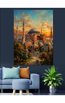 Gün Batımında Ayasofya Camii Dekoratif Kanvas - Mdf Ahşap Tablo Gün Batımında Ayasofya Camii Dekoratif Kanvas - Mdf Ahşap Tablo