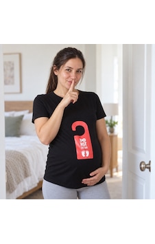 Mummy's Baby Hamile Tişört Do Not Disturb Siyah 7983
