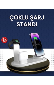 Modern Tasarımlı Çok Fonksiyonlu Kablosuz Şarj Standı 1 Modern Tasarımlı Çok Fonksiyonlu Kablosuz Şarj Standı 1