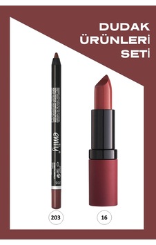 Golden Rose Velvet Matte Lipstick 16 + Emily Dudak Kalemi 203 Golden Rose Velvet Matte Lipstick 16 + Emily Dudak Kalemi 203