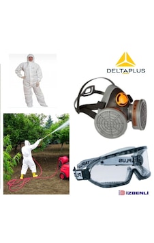 Delta Plus M6400 A2 Tarım İlaçlama İçin Yarım Yüz Gaz Maskesi Filtre İle Beraber + Goggle Gözlük + Tulum Tam Set Delta Plus M6400 A2 Tarım İlaçlama İçin Yarım Yüz Gaz Maskesi Filtre İle Beraber + Goggle Gözlük + Tulum Tam Set