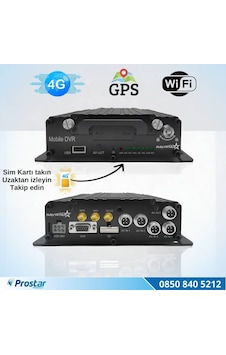Uzaktan İzlemeli 4 Kanal 1080p Gps 4g Wıfı B6204 Profesyonel Hdd/sd Mobil Dvr Kayıt Cihazı
