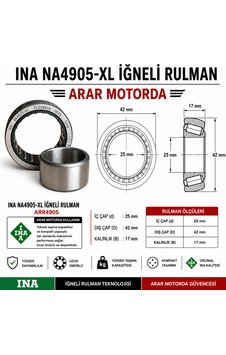 Ina Na4905-xl İğneli Rulman 25-42-17 -arr4905 Ina Na4905-xl İğneli Rulman 25-42-17 -arr4905