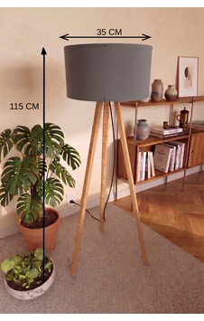 3 Ayaklı Tripod Lambader Antrasit Gri Kumaş Başlık Diğer 3 Ayaklı Tripod Lambader Antrasit Gri Kumaş Başlık Diğer