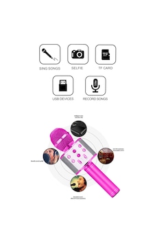 Karaoke Mikrofon Aux Usb Ve Sd Kart Girişli Bluetooth Mikrofon