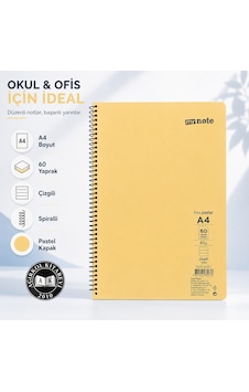 My Note Flex Pastel A4 60 Yaprak 60 Gr Spiralli Çizgili Defter Sarı My Note Flex Pastel A4 60 Yaprak 60 Gr Spiralli Çizgili Defter Sarı