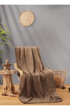Cotton Box Emboss Çift Kişilik Battaniye Cappuccino Cotton Box Emboss Çift Kişilik Battaniye Cappuccino