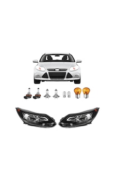 Ford Focus 3 Ön Far Lamba Siyah Zemin Sağ Sol Takım 2011--2015 Ford Focus 3 Ön Far Lamba Siyah Zemin Sağ Sol Takım 2011--2015