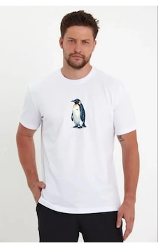 Modi Green Sırt Baskılı Erkek Günlük Stil Beyaz - Survivor Penguin Temalı, F Modi Green Sırt Baskılı Erkek Günlük Stil Beyaz - Survivor Penguin Temalı, F