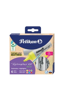 Pelikan 490 Eco Fosforlu Kalem 6lı Neon Karışık Renk Çok Renkli