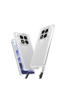 Xiaomi Redmi Note 14 Pro 5g Kılıf Airbagli Takılabilir Askı Aparatlı Zore Snap Silikon Kapak Seffaf