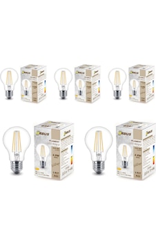Şeffaf E27 4.8w Duy A60 Sarı Işık Rustik Led Ampul 5li Şeffaf E27 4.8w Duy A60 Sarı Işık Rustik Led Ampul 5li