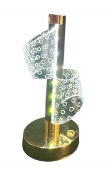 Halka Desenli Dekoratif Led Masa Lambası Gold