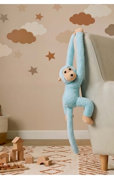 Turkuaz Elleri Yapışabilen Maymun Peluş Oyuncak Turkuaz Elleri Yapışabilen Maymun Peluş Oyuncak